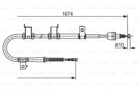 1987482714 BOSCH BOSCH HYUNDAI трос ручного гальма задній правий i30 07-