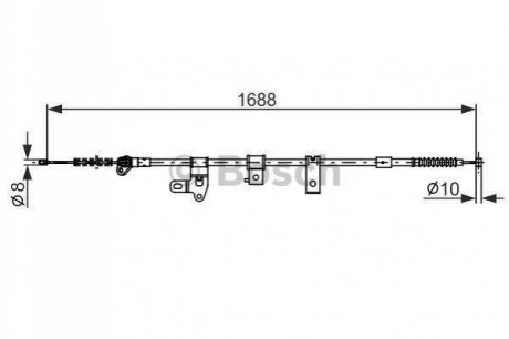 1987482306 BOSCH BOSCH OYOTA трос ручного гальма задн. прав. Corola -07