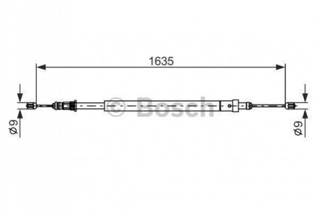 1987477582 BOSCH BOSCH CITROEN трос ручного гальма лів.Xsara 1.8/2.0 97-