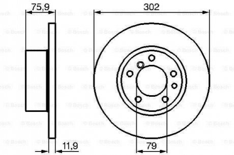 0986478319 BOSCH BOSCH диск гальмівний перед. BMW 5-serie (E34) (302*12)