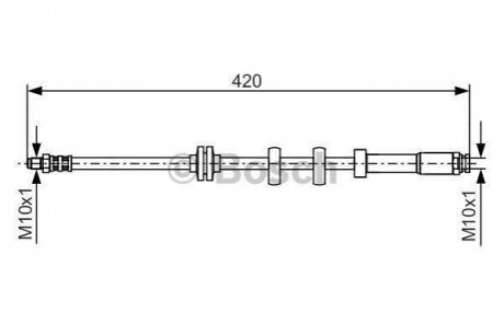 1987476637 BOSCH BOSCH FIAT шланг гальмівний передній Punto 93- правий