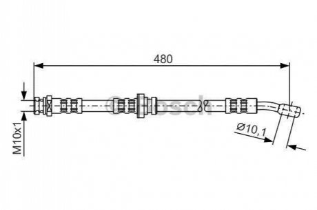 1987481065 BOSCH BOSCH SUZUKI шланг гальмівний передн.прав. VITARA 88-