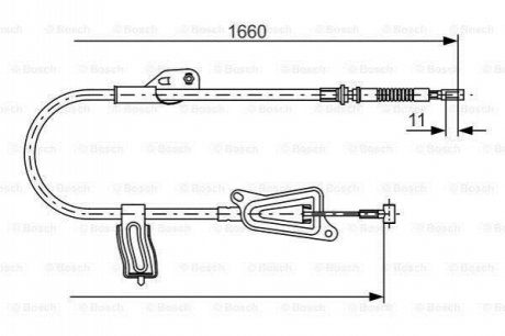 1987477944 BOSCH BOSCH трос ручного гальм. лів. NISSAN ALMERA TINO -06