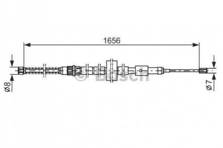 1987477429 BOSCH BOSCH PEUGEOT трос ручного гальма задн. лів. 306 -01.