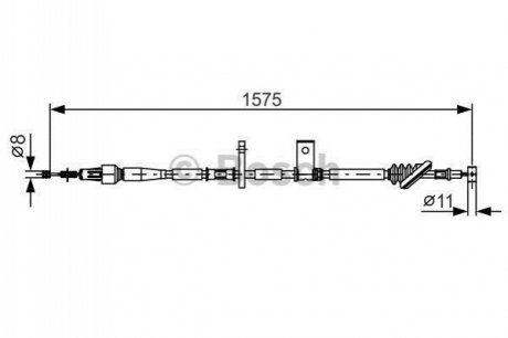 1987482095 BOSCH BOSCH SUZUKI трос ручного гальма лів.Grand Vitara 98-