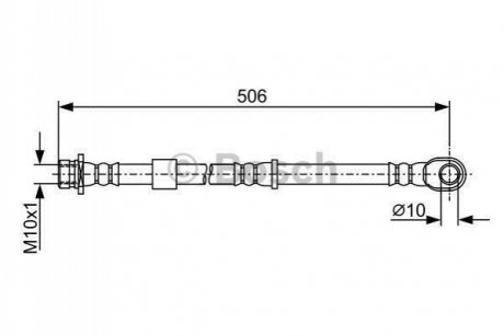 1987481967 BOSCH BOSCH MITSUBISHI гальмівний шланг передн.Grandis 03-