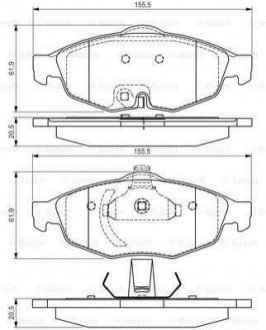 0986495161 BOSCH BOSCH CHRYSLER гальмівні колодки Sebring 2,0-2,7 -07