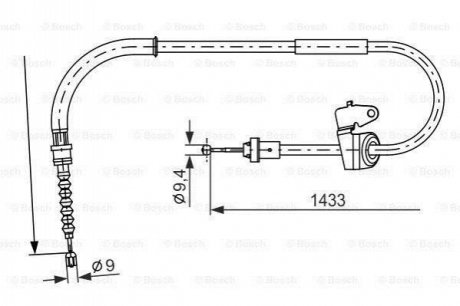 1987482231 BOSCH BOSCH BMW трос ручного гальма лів. MINI 1,4-1,6 01-.