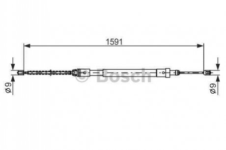 1987477580 BOSCH BOSCH CITROEN трос ручного гальма XSARA 1.4 97- лів.