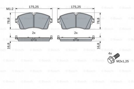 0986424871 BOSCH Гальмівні колодки дискові