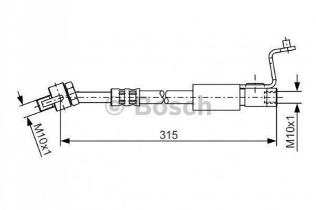 1987476812 BOSCH BOSCH FORD шланг гальмівний передн. лів.Escort 98-