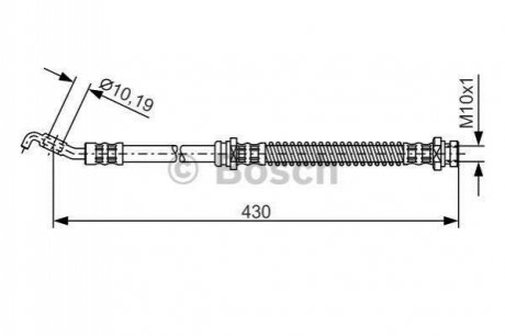 1987476784 BOSCH BOSCH MITSUBISHI шланг гальмівний передн.Lancer -96