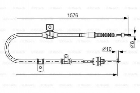 1987482270 BOSCH BOSCH KIA трос ручн.гальма лів.Cerato 04/04-11/04