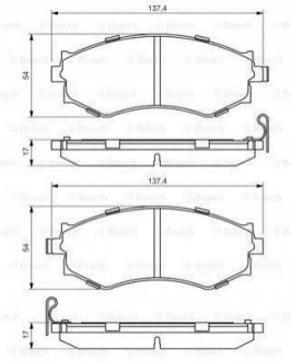 0986494571 BOSCH BOSCH NISSAN гальмівні колодки передн.Primera 90-