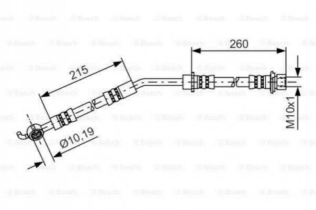 1987481410 BOSCH BOSCH шланг гальм. передн. прав. TOYOTA Yaris -13