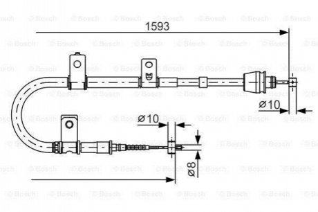 1987482166 BOSCH BOSCH HYUNDAI трос ручного гальма лів.Elantra 00-