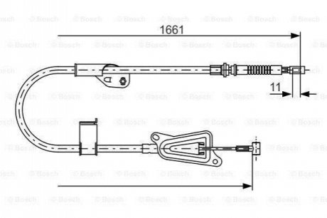 1987477914 BOSCH BOSCH NISSAN трос ручного гальма прав.Almera 01-