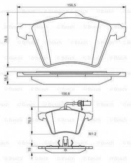 0986494415 BOSCH BOSCH гальмівні колодки перед. VW T4 (з датчик.)