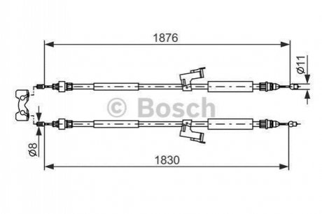 1987477202 BOSCH BOSCH VOLVO трос ручного гальма C30, C70 II, V40