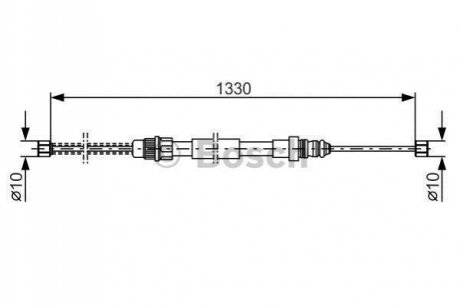 1987477156 BOSCH BOSCH RENAULT трос ручного гальма лів. пр. 5 84-