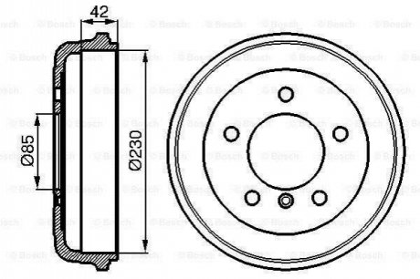 0986477101 BOSCH BOSCH DB барабан гальмівний задній 207-210 230X42