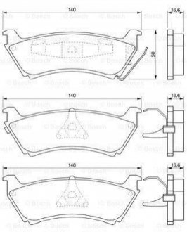 0986424648 BOSCH BOSCH гальмівні колодки задн. DB ML-klasse (W163)