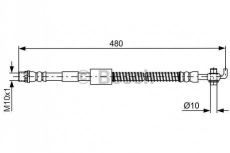 1987481687 BOSCH BOSCH шланг гальм. передн. прав. CITROEN C4 -17