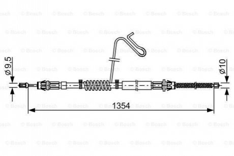 1987482711 BOSCH BOSCH FORD трос ручного гальма Transit прав. 07-