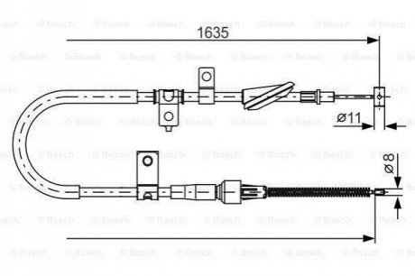 1987482258 BOSCH BOSCH SUZUKI трос ручного гальма прав. Liana 02-