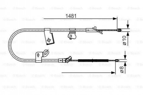 1987477919 BOSCH BOSCH трос ручного гальма прав. TOYOTA YARIS -05