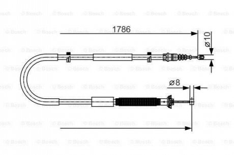 1987477910 BOSCH BOSCH NISSAN трос ручного гальма лів.Almera 01-