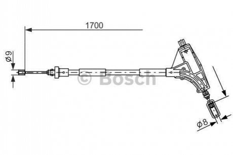 1987477575 BOSCH BOSCH PEUGEOT трос ручного гальма перед. 406 96-