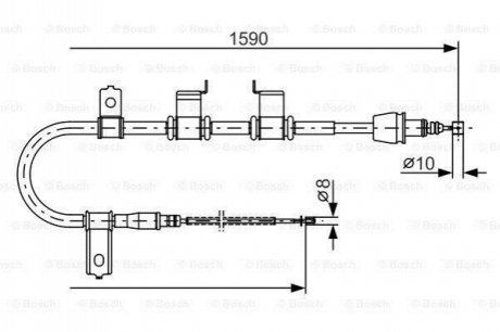 1987482072 BOSCH BOSCH HYUNDAI трос гальмівний прав. без ABS Getz