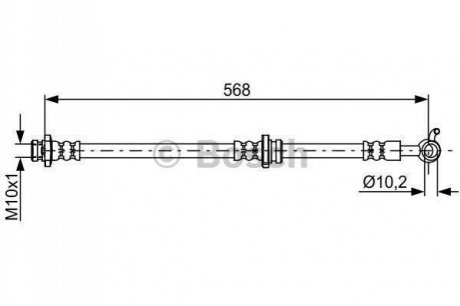 1987481821 BOSCH BOSCH NISSAN гальм.шланг передн. прав. MICRA IV