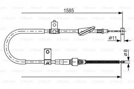 1987482257 BOSCH BOSCH SUZUKI трос ручного гальма лів. Liana 02-