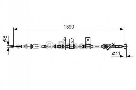 1987482090 BOSCH BOSCH SUZUKI трос ручн.гальма прав.Grand Vitara