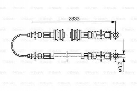 1987477296 BOSCH BOSCH FIAT трос ручного гальма Duna,Fiorino 87-