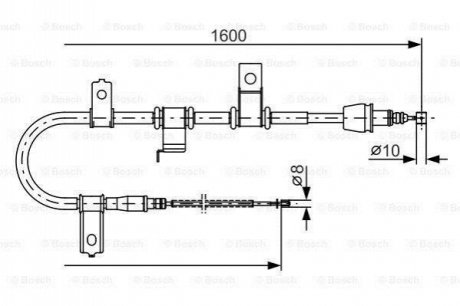 1987482073 BOSCH BOSCH HYUNDAI трос гальмівний лів. без ABS Getz