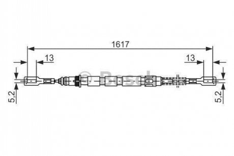 1987477843 BOSCH Трос ручного гальма