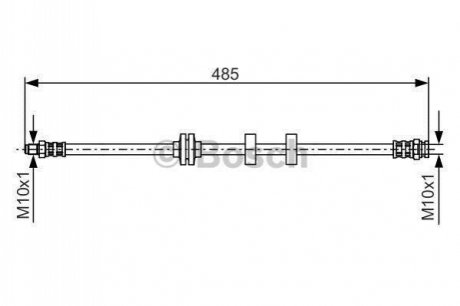 1987476860 BOSCH BOSCH FIAT гальм.шланг передн.Albea,Palio 96-