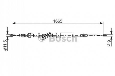 1987477249 BOSCH BOSCH трос гальм. задн. лів. прав. AUDI TT -06