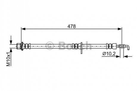 1987481926 BOSCH BOSCH шланг гальм. передн. прав. LEXUS RX 08-