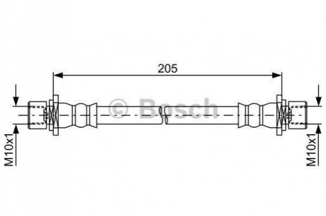 1987481772 BOSCH BOSCH шланг гальмівний задн. SUBARU JUSTY 07-