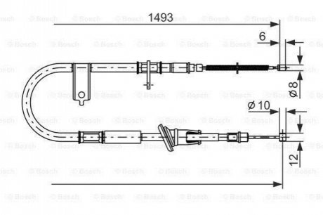 1987477066 BOSCH BOSCH HYUNDAI трос ручн.гальма лів.Accent 00-