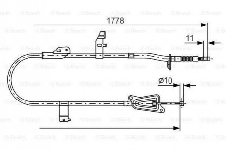 1987482304 BOSCH BOSCH NISSAN трос ручн.гальма лів.Primera 02-