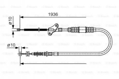 1987482110 BOSCH BOSCH OPEL трос ручного гальма Frontera 92-