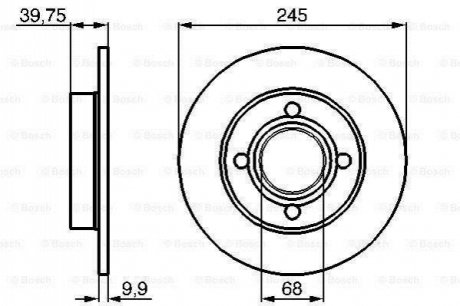 0986478216 BOSCH BOSCH AUDI диск гальмівний задній 80 quattro