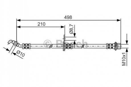 1987481380 BOSCH BOSCH TOYOTA шланг гальмівний задн.Lexus RX
