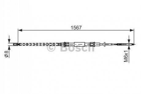 1987482104 BOSCH BOSCH VW трос ручного гальма GOLF II 85-91