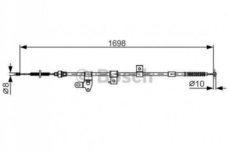 1987482346 BOSCH BOSCH трос гальм. прав. TOYOTA Corolla -07